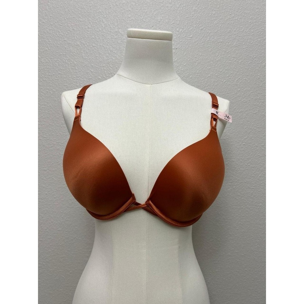 NWT Victoria's Secret Bombshell Add-2-Cups Push-Up Bra 34D Rust Orange